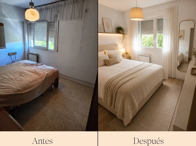 Estado actual y propuesta de transformacion de dormitorio de matrimonio