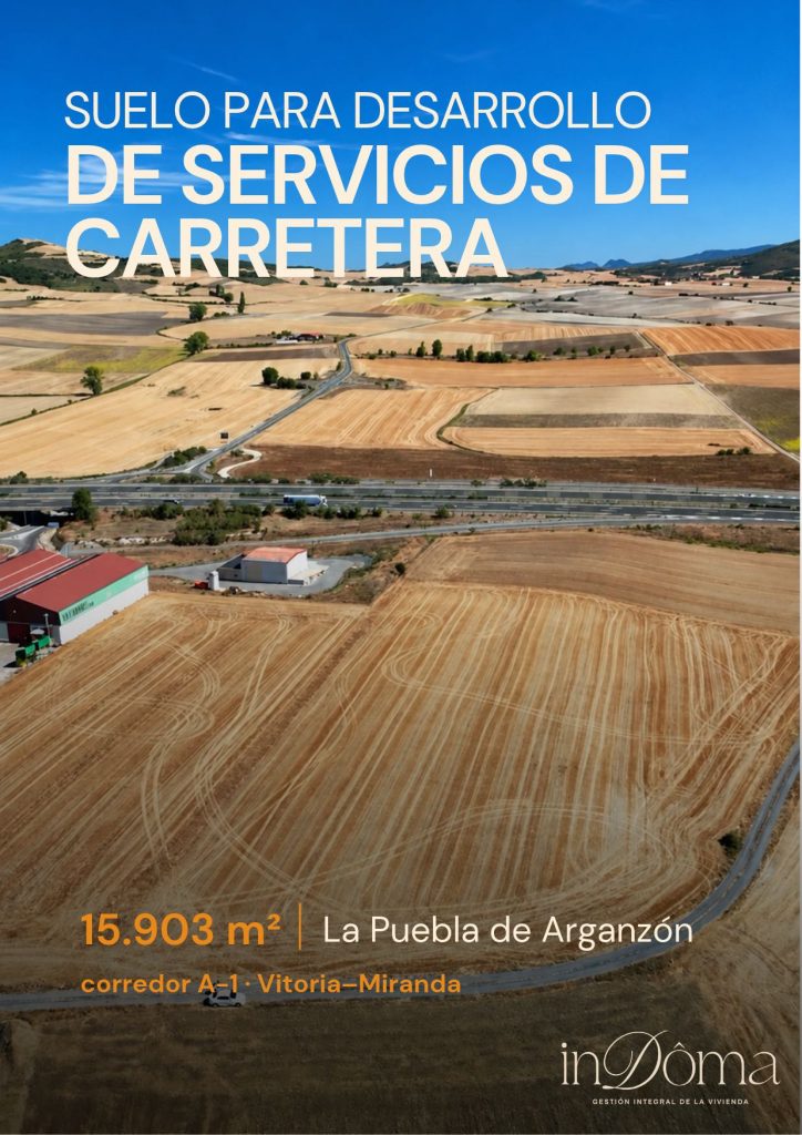 Vista aérea de terreno rústico de 15.903 m² en La Puebla de Arganzón, próximo a la A-1